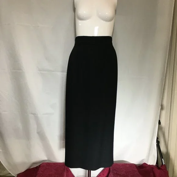 Enrico Fratelli Pencil Wool Midi Pencil Skirt Black Size 4 - Picture 1 of 9